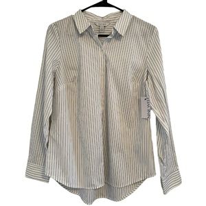 Women's Nine West Long Sleeve Structured Button-Down Shirt